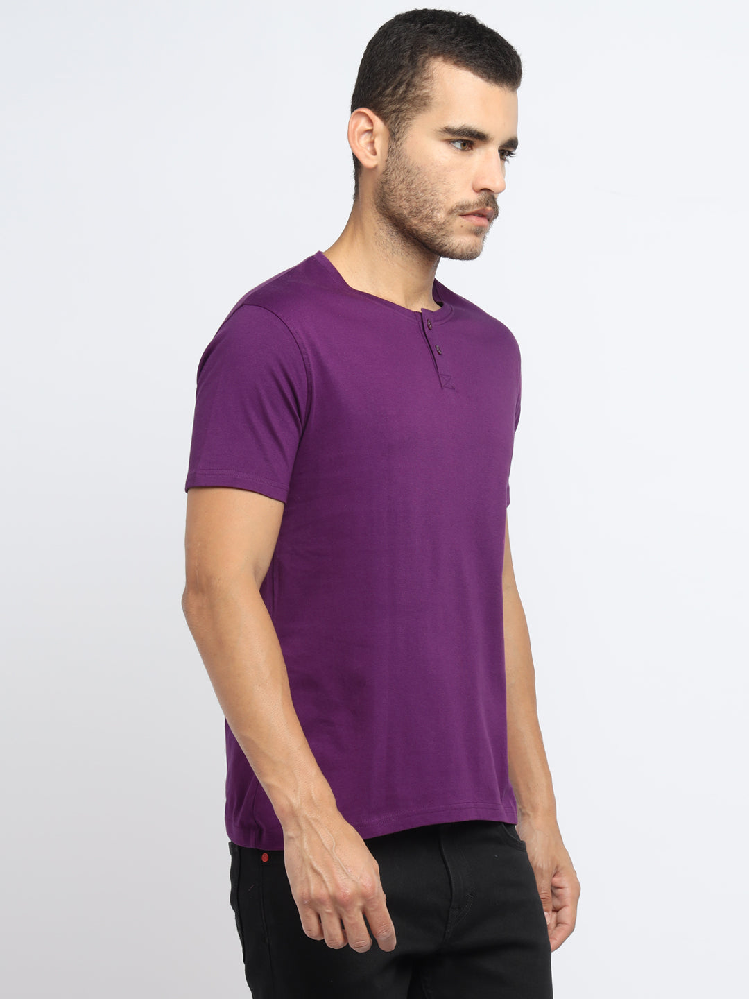 Ap'pulse Men's Short Sleeve Henley Tshirt