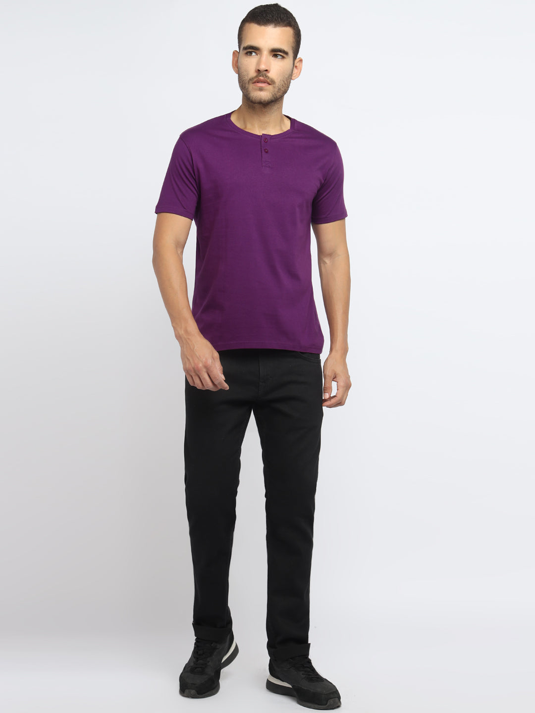 Ap'pulse Men's Short Sleeve Henley Tshirt