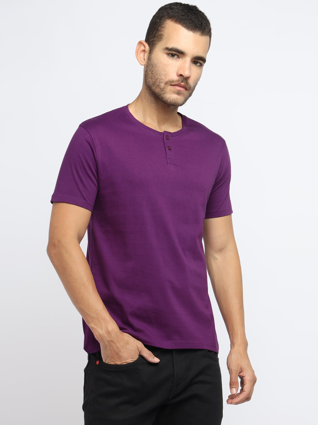 Ap'pulse Men's Short Sleeve Henley Tshirt