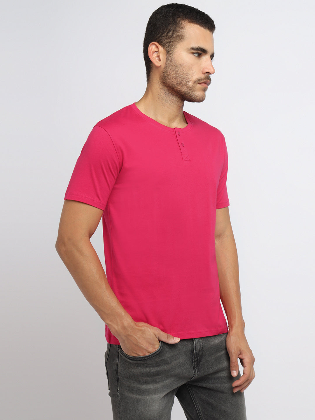 Ap'pulse Men's Short Sleeve Henley Tshirt