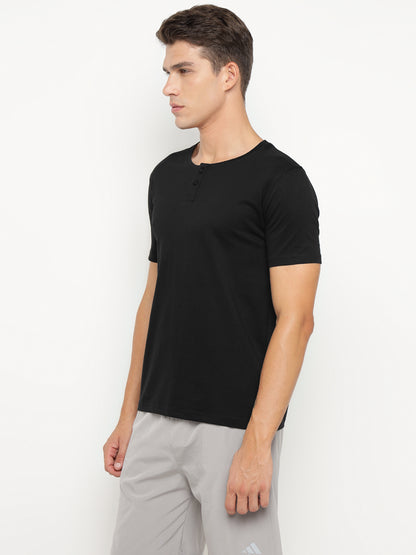 Appulse Men's Short Sleeve Henley T-Shirt | Men | Premium Cotton | Activewear | Athleisure