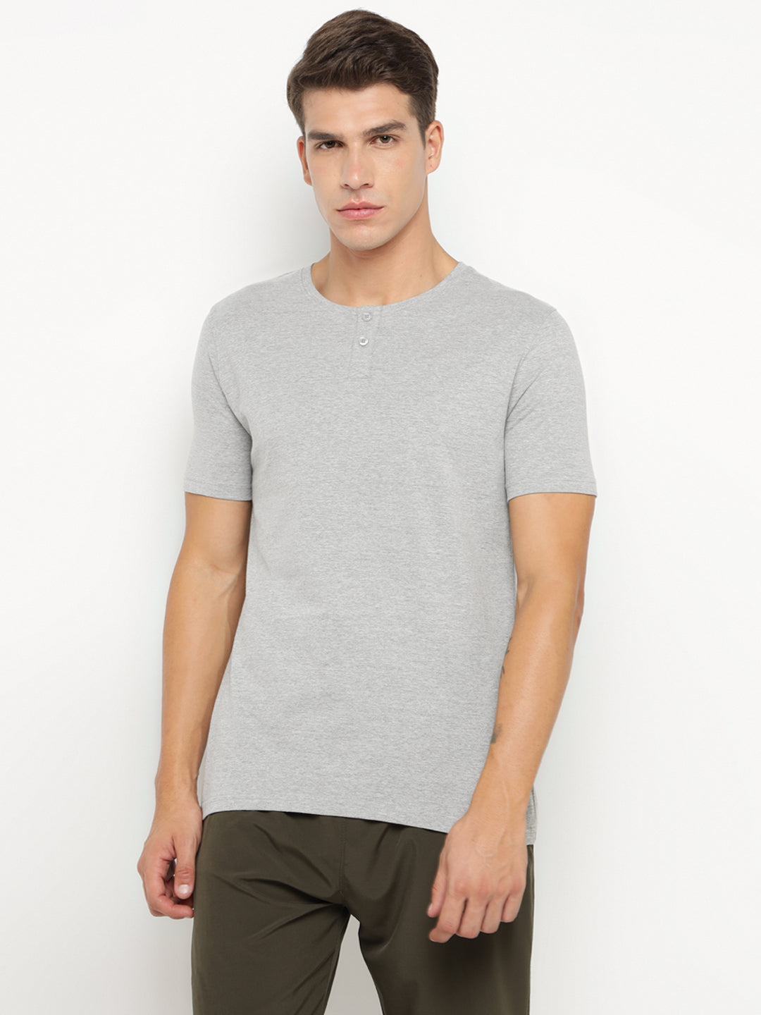Ap'pulse Men's Short Sleeve Henley Tshirt