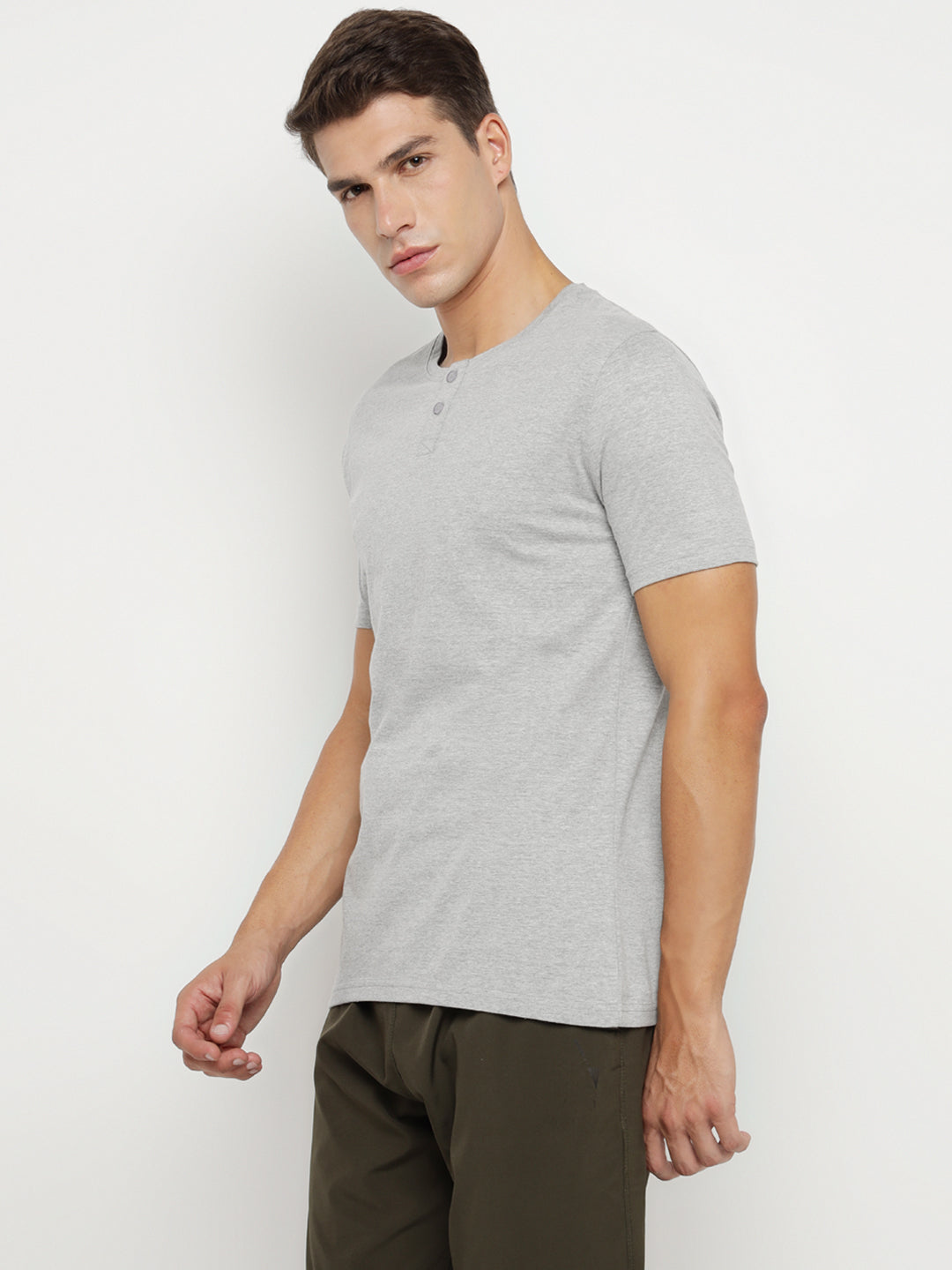 Ap'pulse Men's Short Sleeve Henley Tshirt