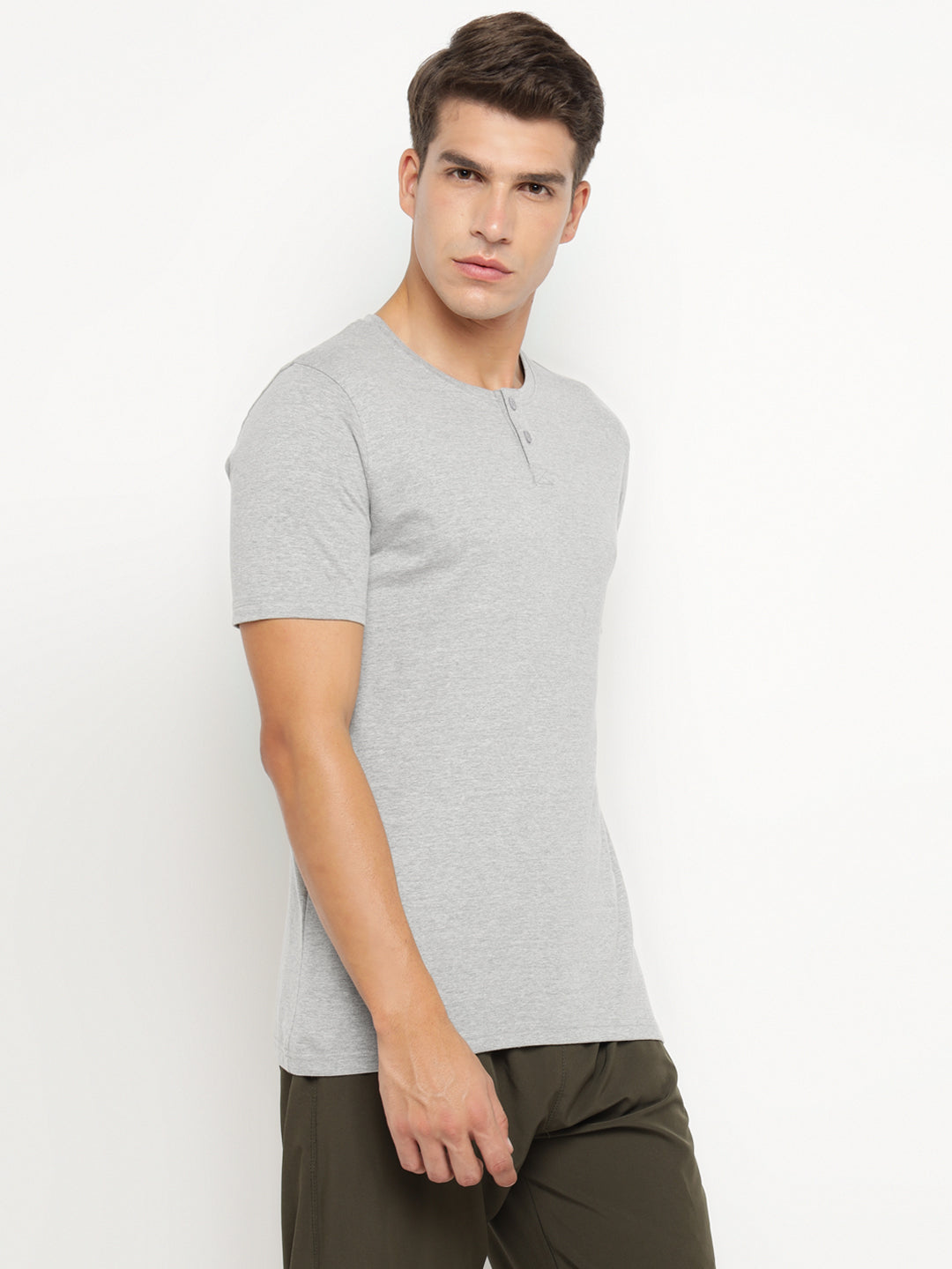 Ap'pulse Men's Short Sleeve Henley Tshirt