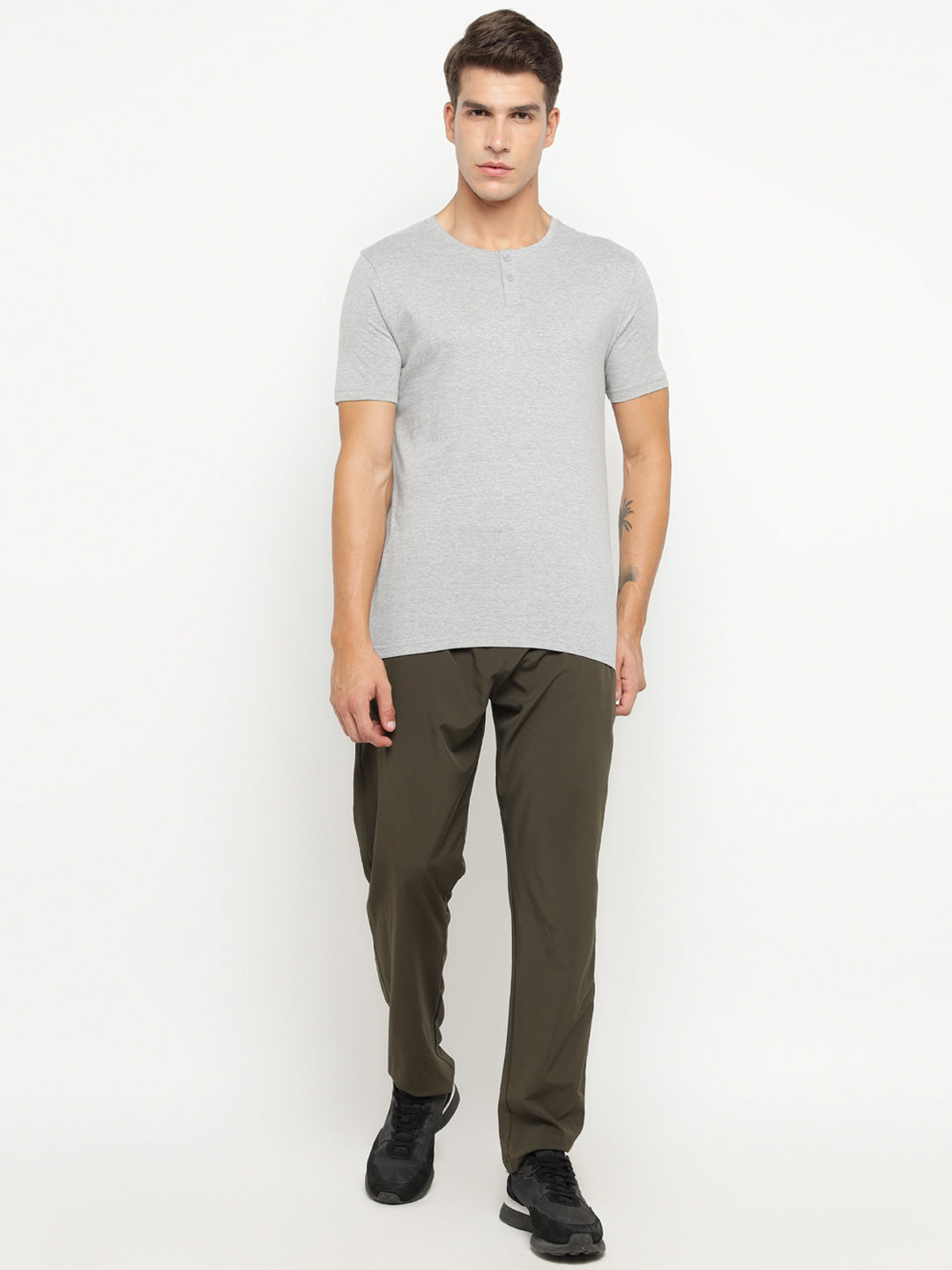 Ap'pulse Men's Short Sleeve Henley Tshirt