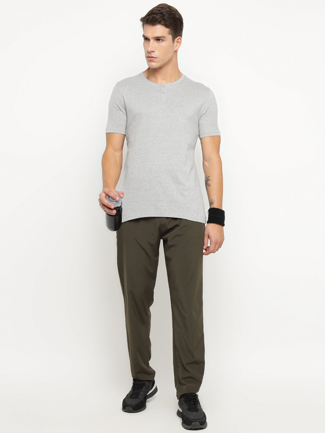 Ap'pulse Men's Short Sleeve Henley Tshirt