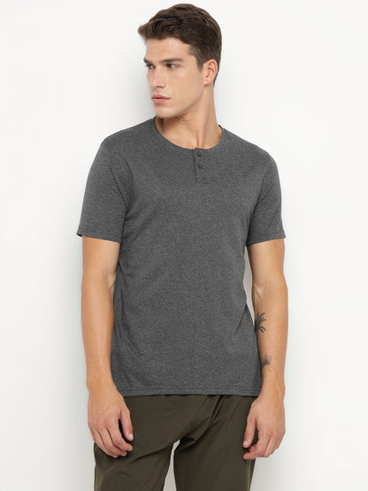 Appulse Men's Short Sleeve Henley T-Shirt | Men | Premium Cotton | Activewear | Athleisure