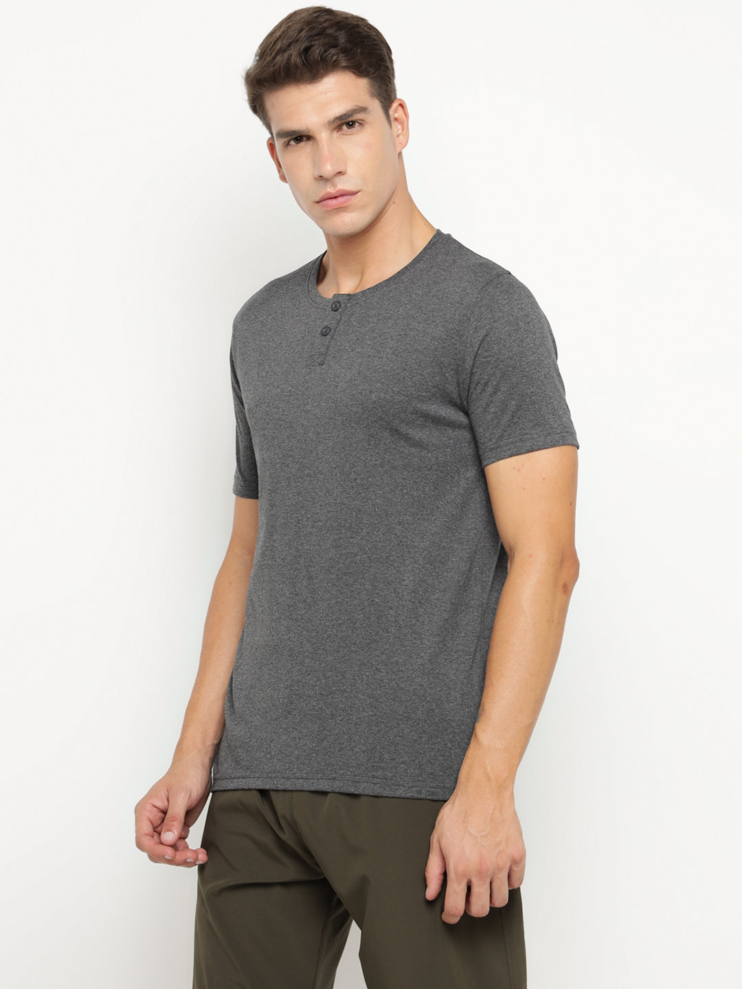 Ap'pulse Men's Short Sleeve Henley Tshirt