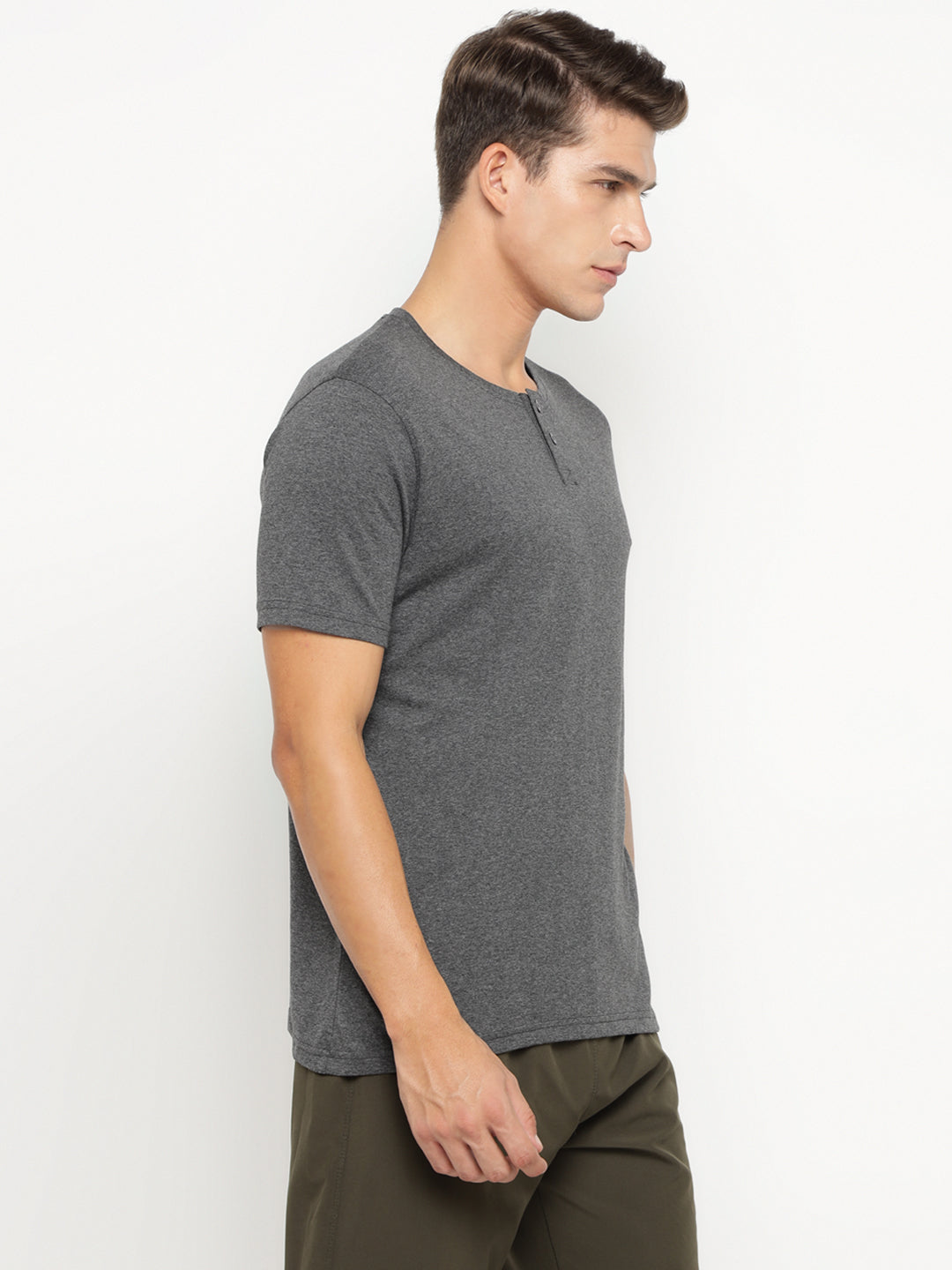 Ap'pulse Men's Short Sleeve Henley Tshirt