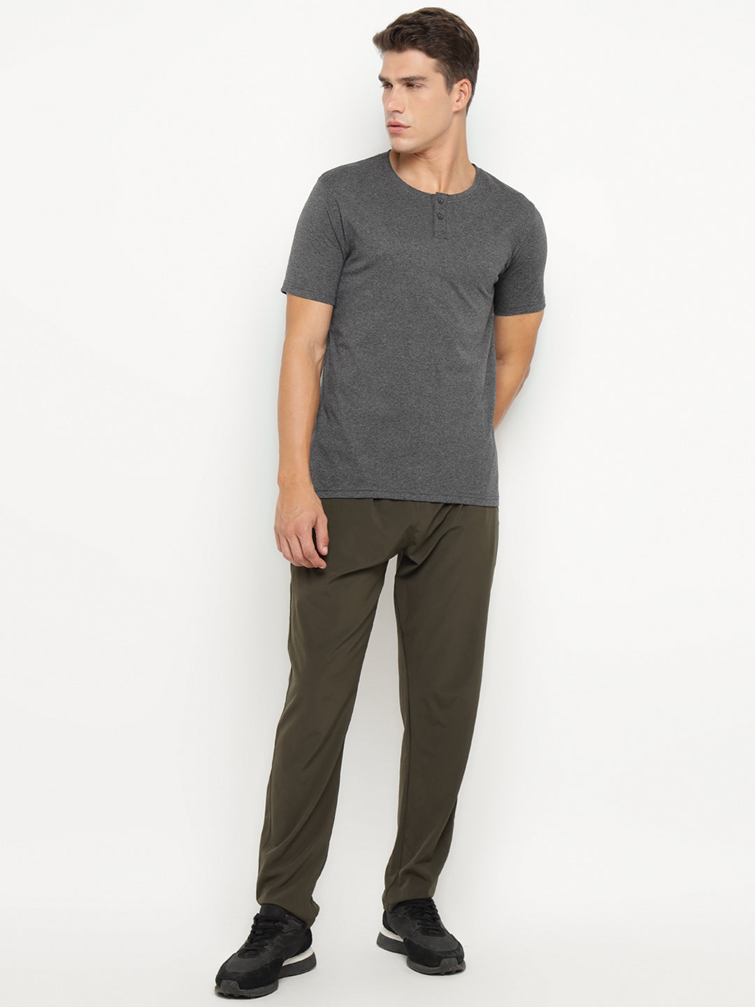 Ap'pulse Men's Short Sleeve Henley Tshirt