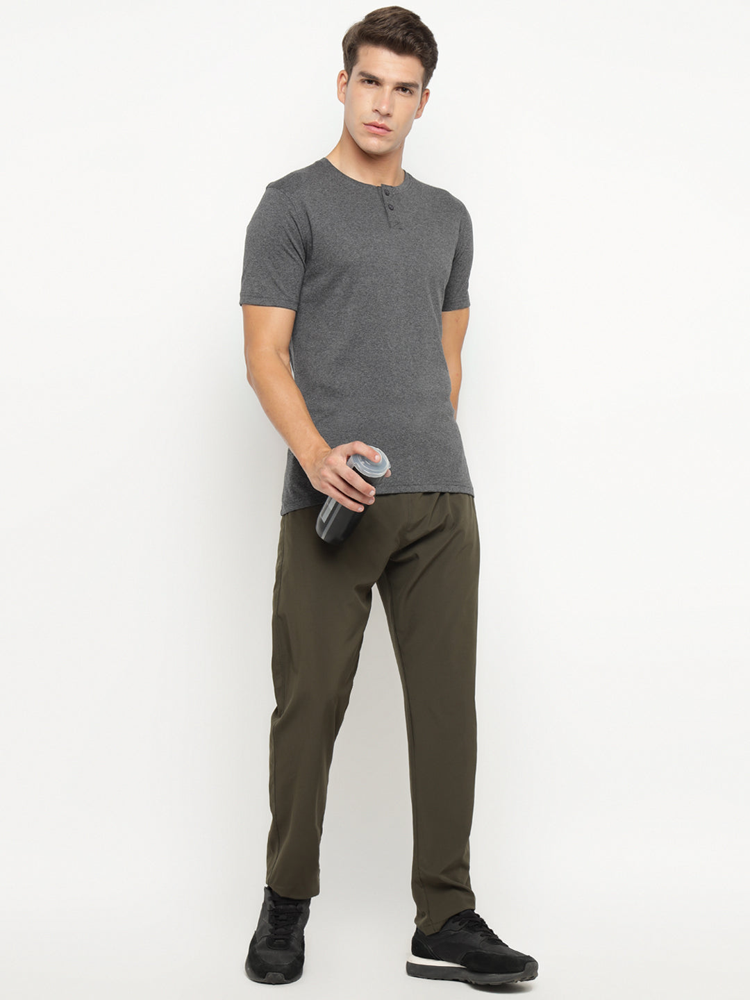 Ap'pulse Men's Short Sleeve Henley Tshirt