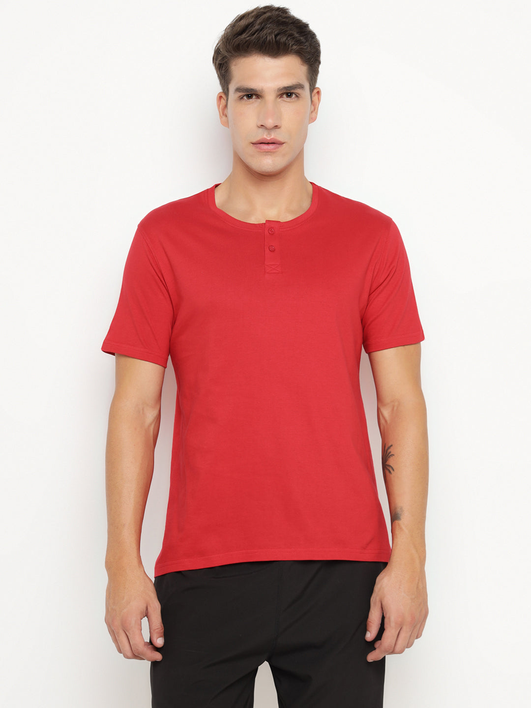 Ap'pulse Men's Short Sleeve Henley Tshirt