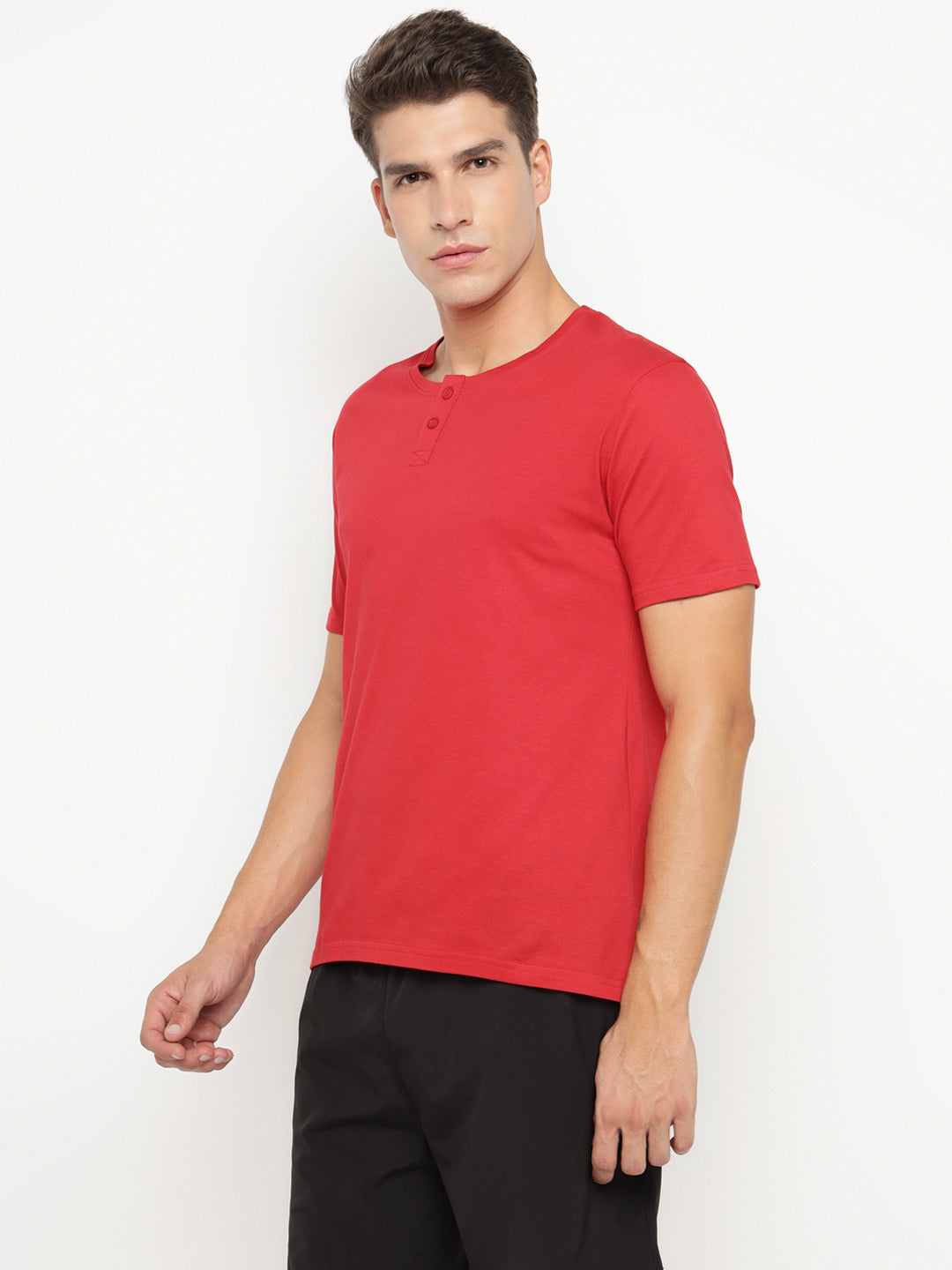 Ap'pulse Men's Short Sleeve Henley Tshirt