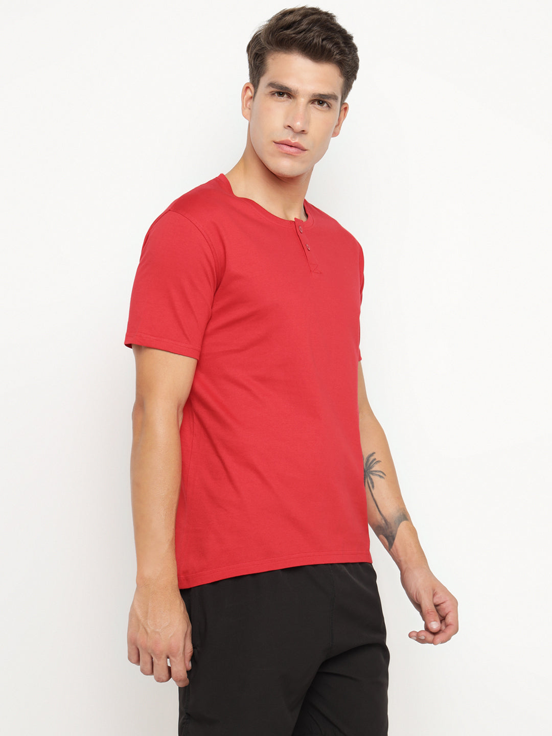 Ap'pulse Men's Short Sleeve Henley Tshirt