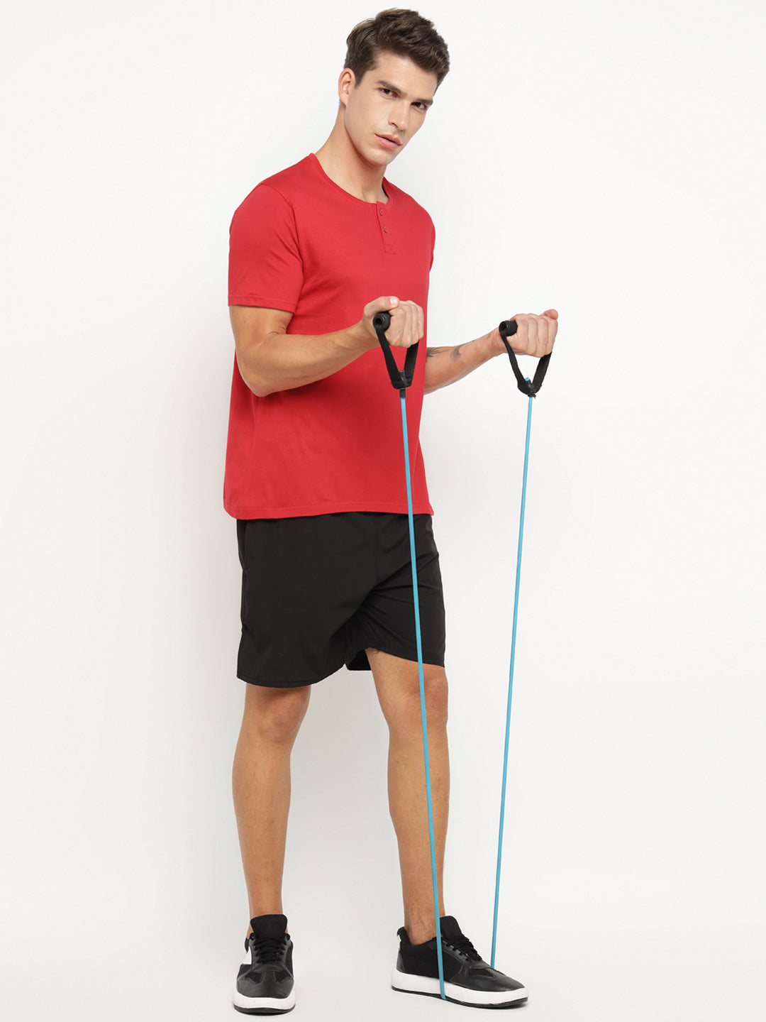 Ap'pulse Men's Short Sleeve Henley Tshirt