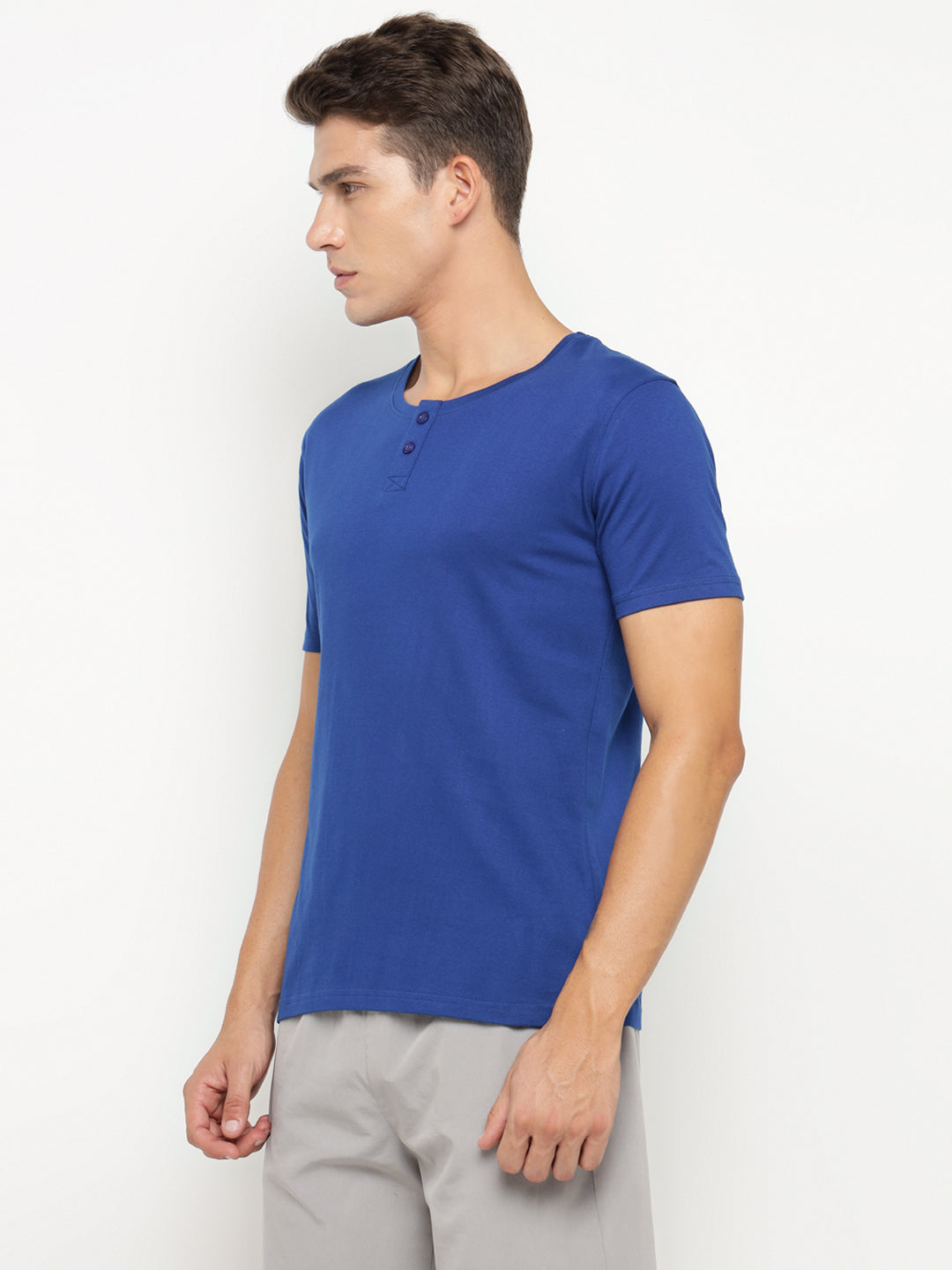 Ap'pulse Men's Short Sleeve Henley Tshirt