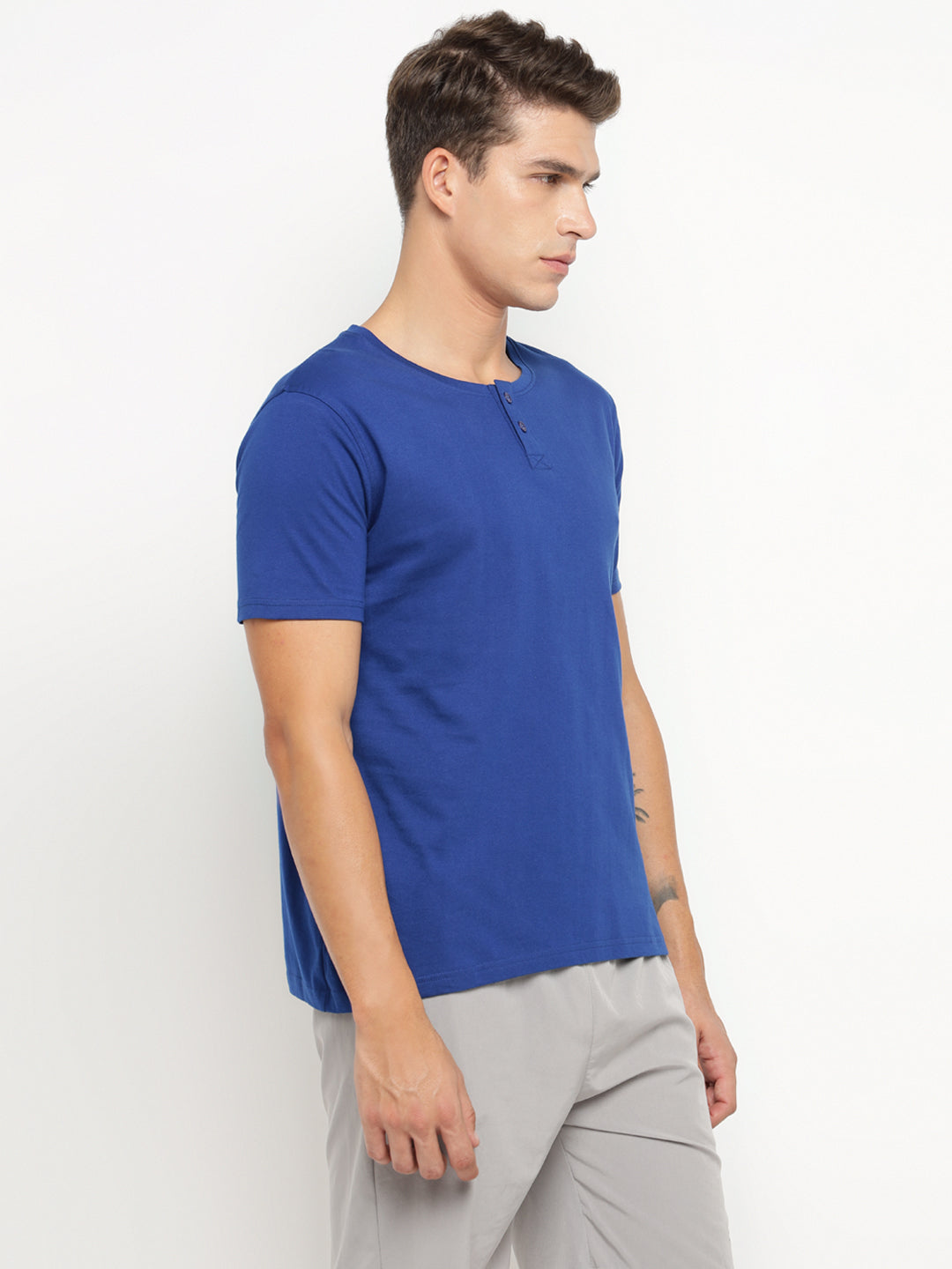 Ap'pulse Men's Short Sleeve Henley Tshirt