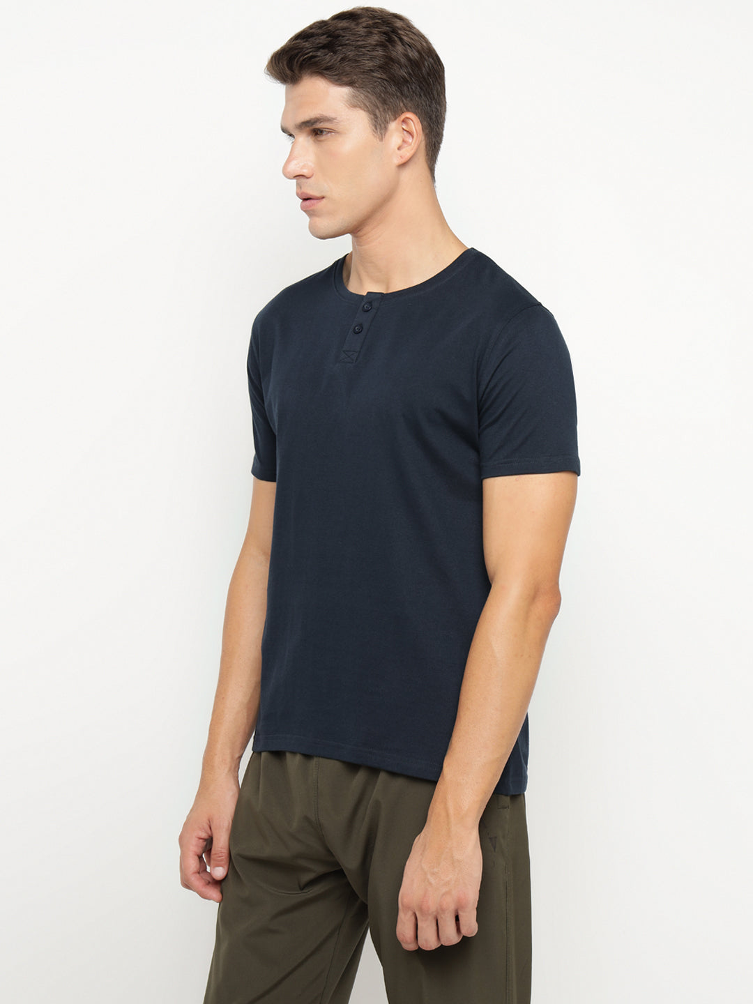 Ap'pulse Men's Short Sleeve Henley Tshirt