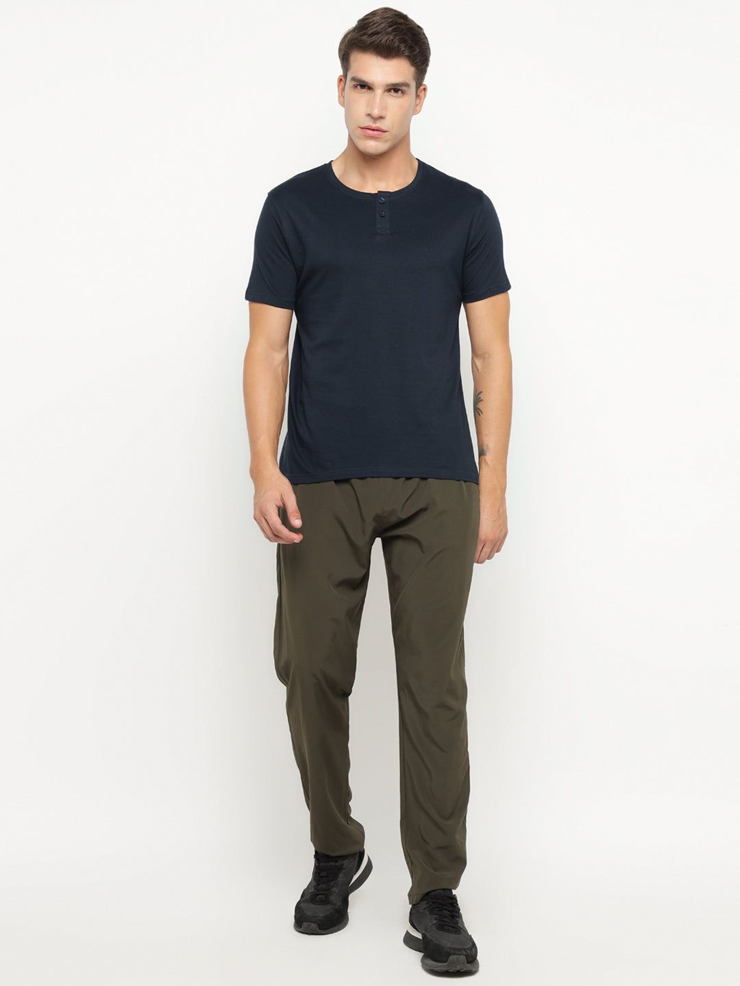 Ap'pulse Men's Short Sleeve Henley Tshirt