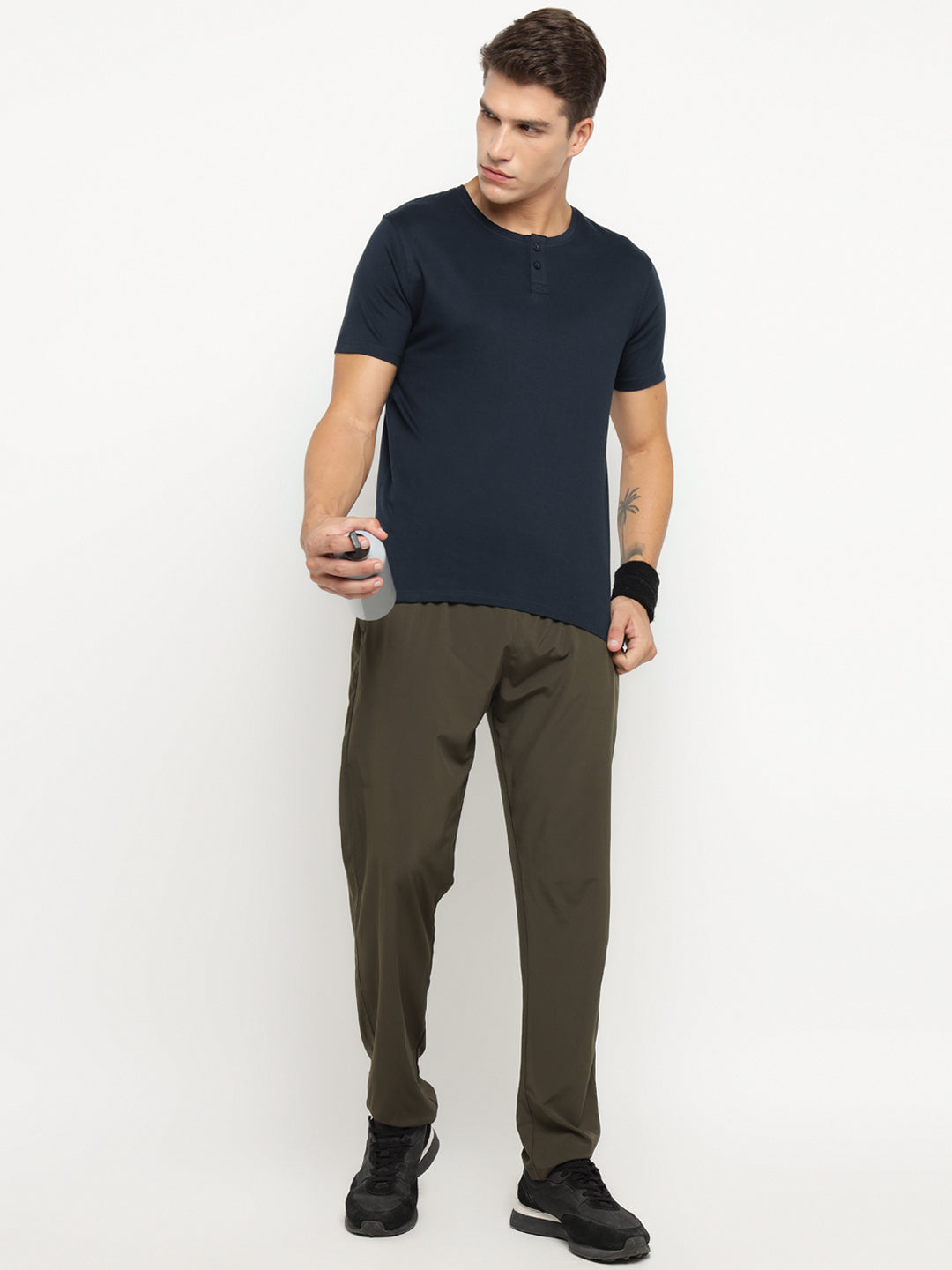 Ap'pulse Men's Short Sleeve Henley Tshirt