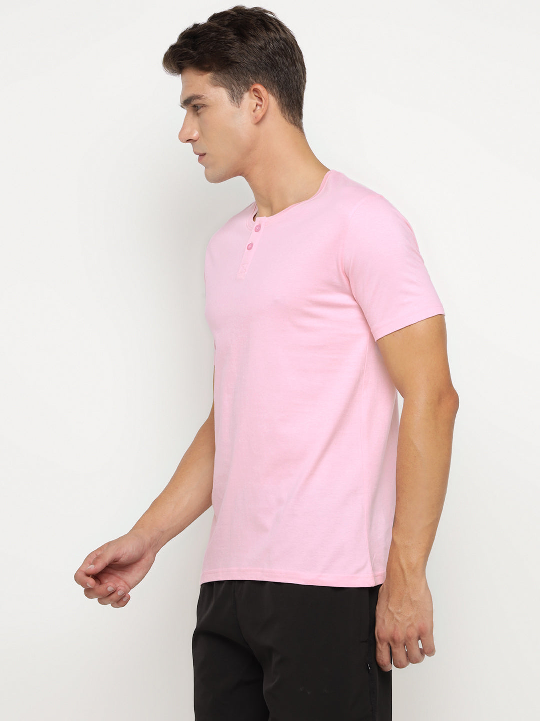 Ap'pulse Men's Short Sleeve Henley Tshirt