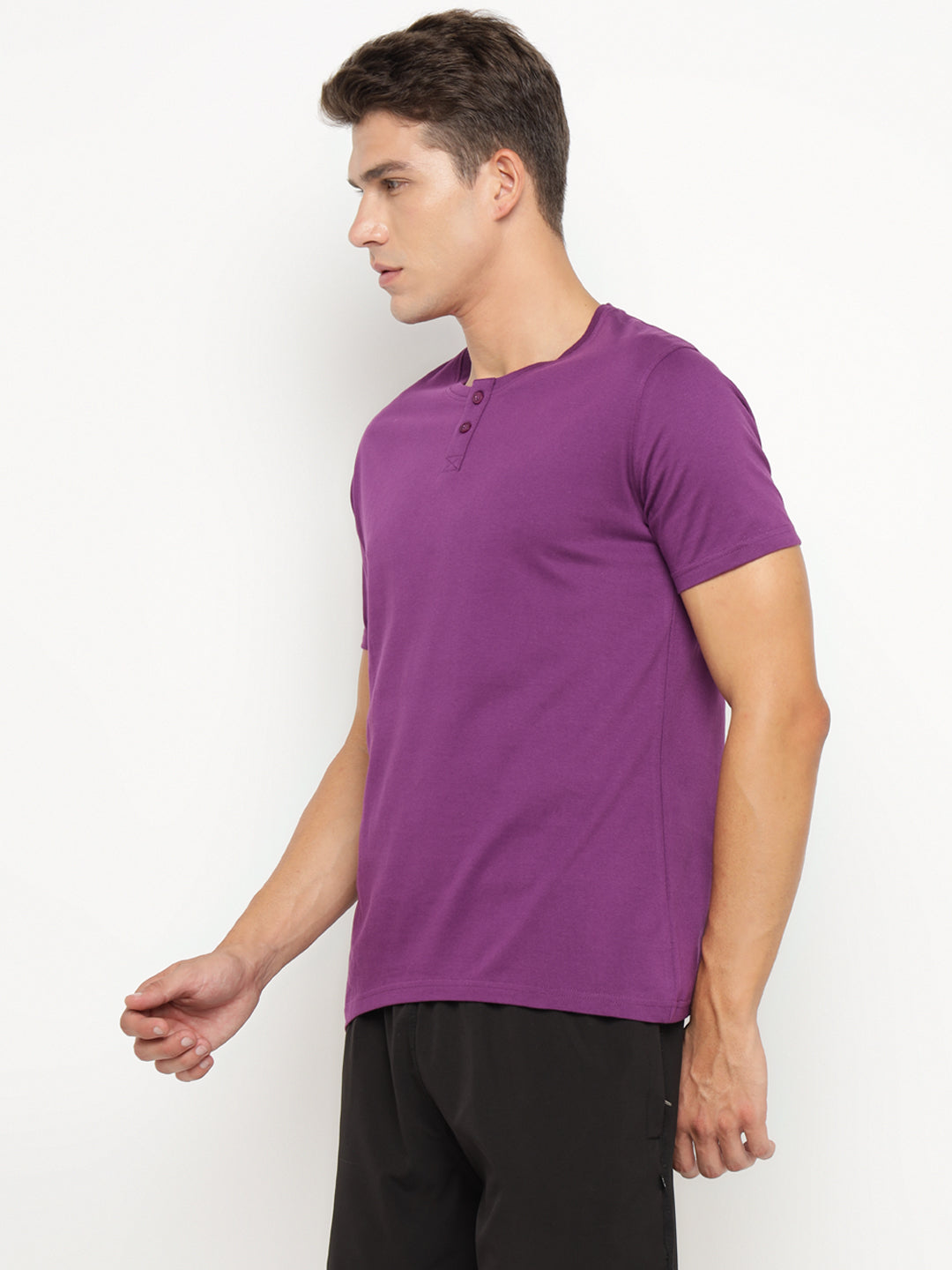 Ap'pulse Men's Short Sleeve Henley Tshirt