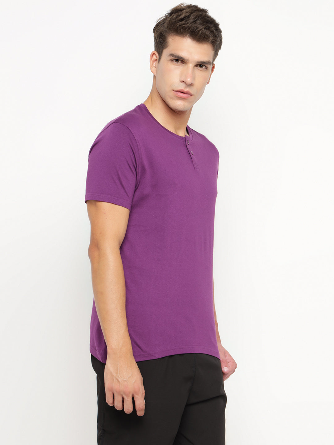 Ap'pulse Men's Short Sleeve Henley Tshirt