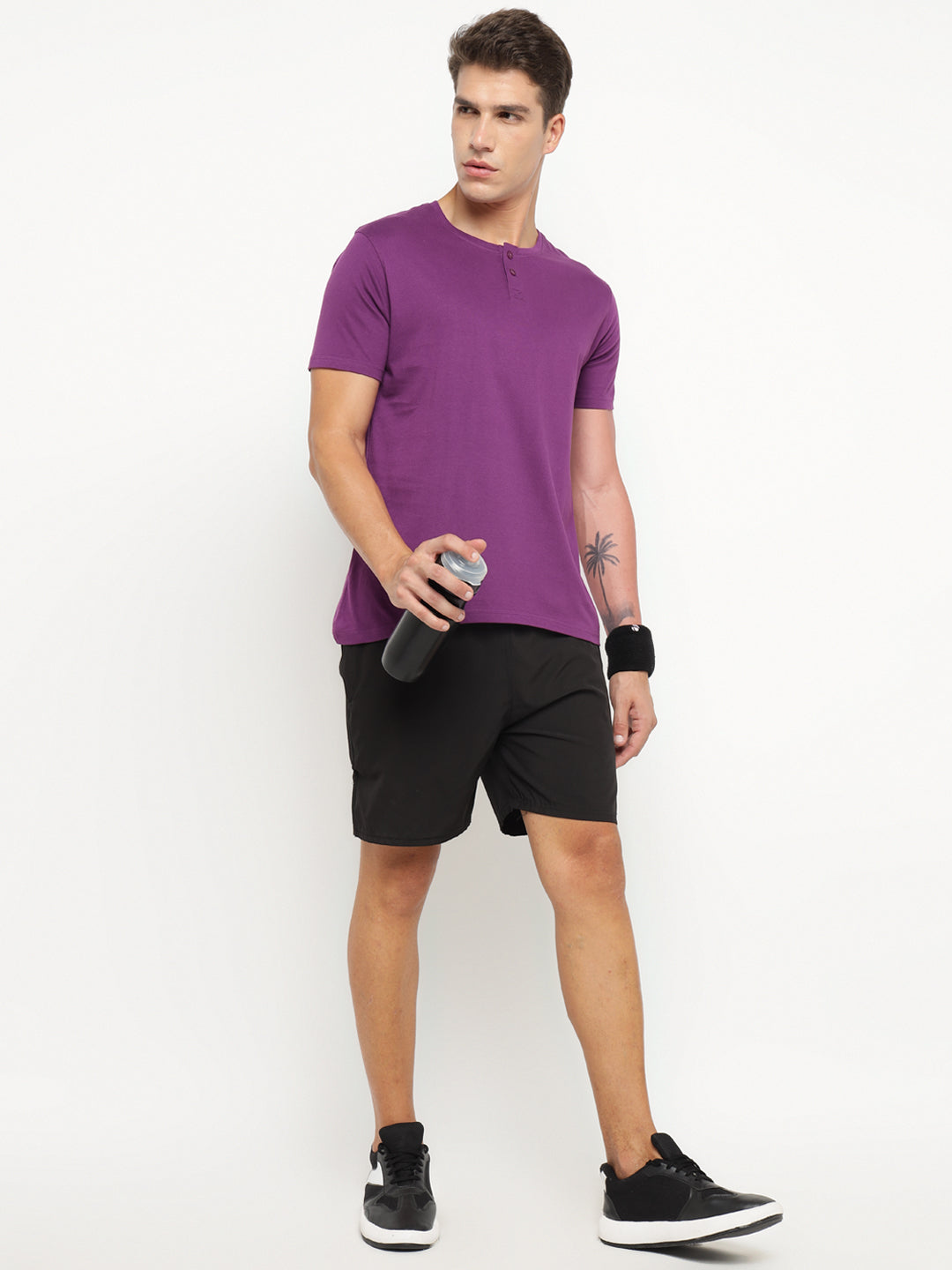 Ap'pulse Men's Short Sleeve Henley Tshirt