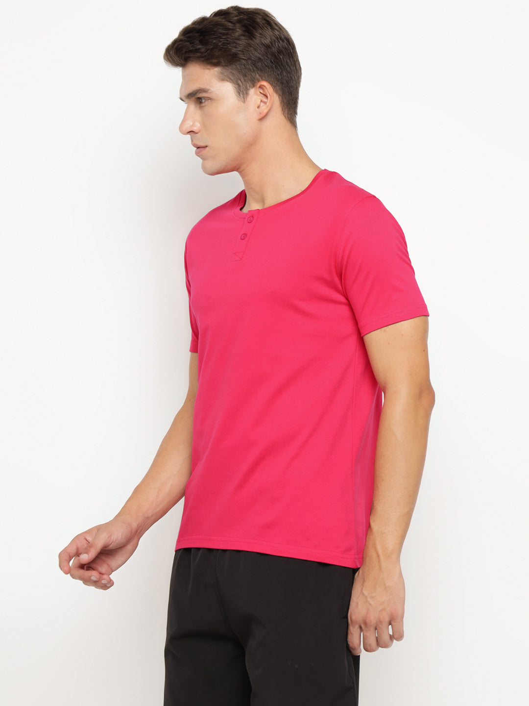 Ap'pulse Men's Short Sleeve Henley Tshirt