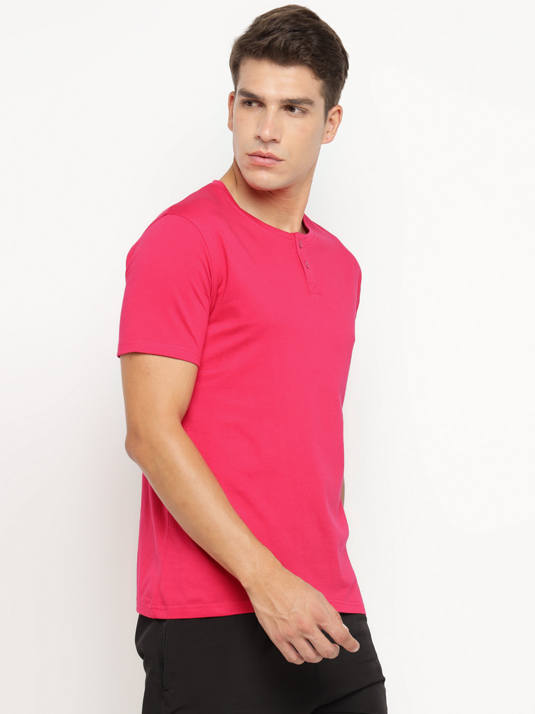 Ap'pulse Men's Short Sleeve Henley Tshirt