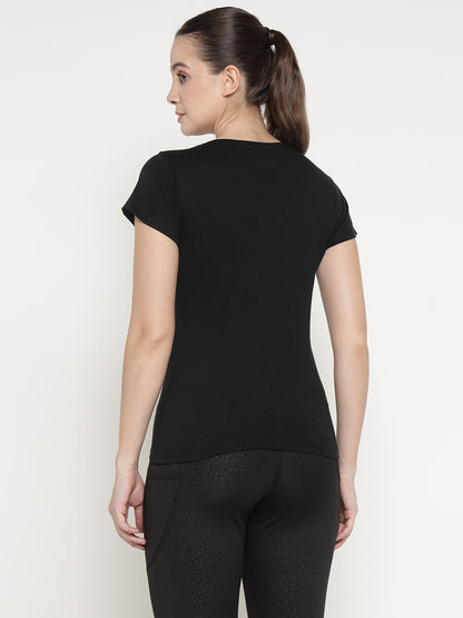 Appulse Women's Short Sleeve Round Neck Zipper T-Shirt | Women | Premium Cotton | Activewear | Athleisure