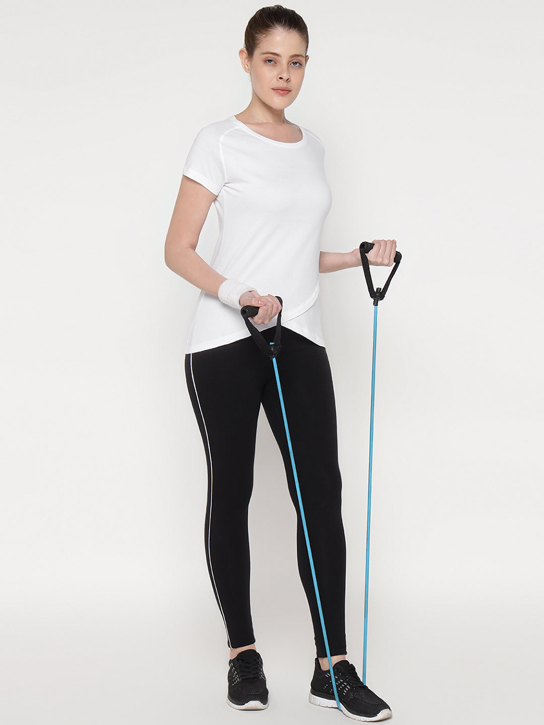 Ap'pulse Women's Short Sleeve Round Neck Bottom Cross Over Tshirt