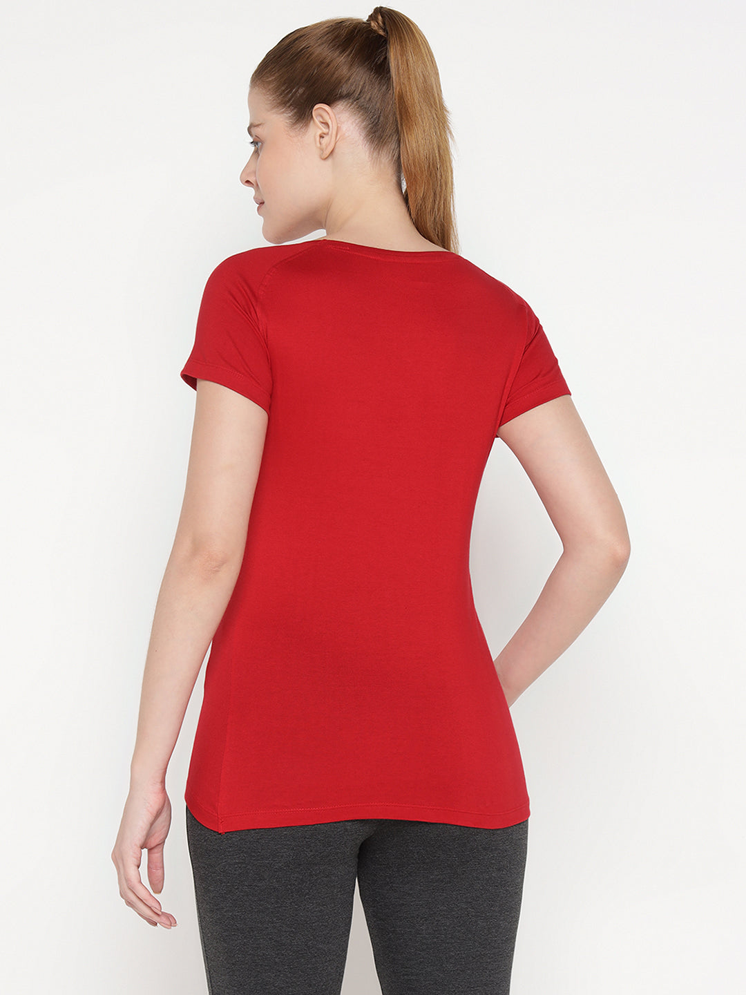 Ap'pulse Women's Short Sleeve Round Neck Bottom Cross Over Tshirt