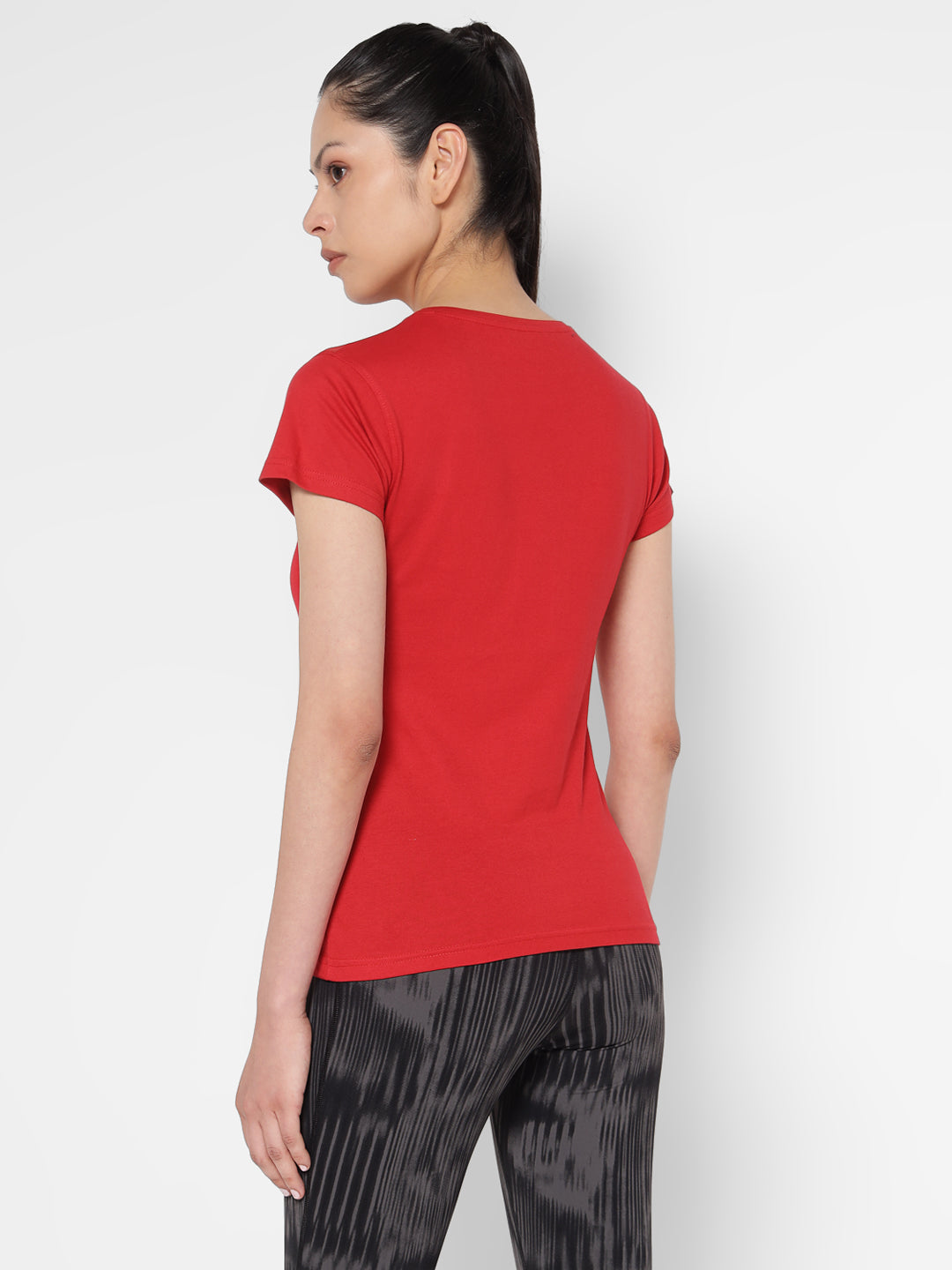 Ap'pulse Women's Short Sleeve Round Neck Shoulder Mesh Tshirt