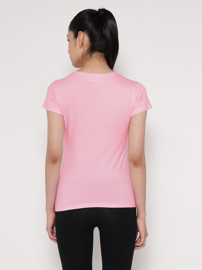 Appulse Women's Short Sleeve Round Neck Shoulder Mesh T-Shirt | Women | Premium Cotton | Activewear | Athleisure