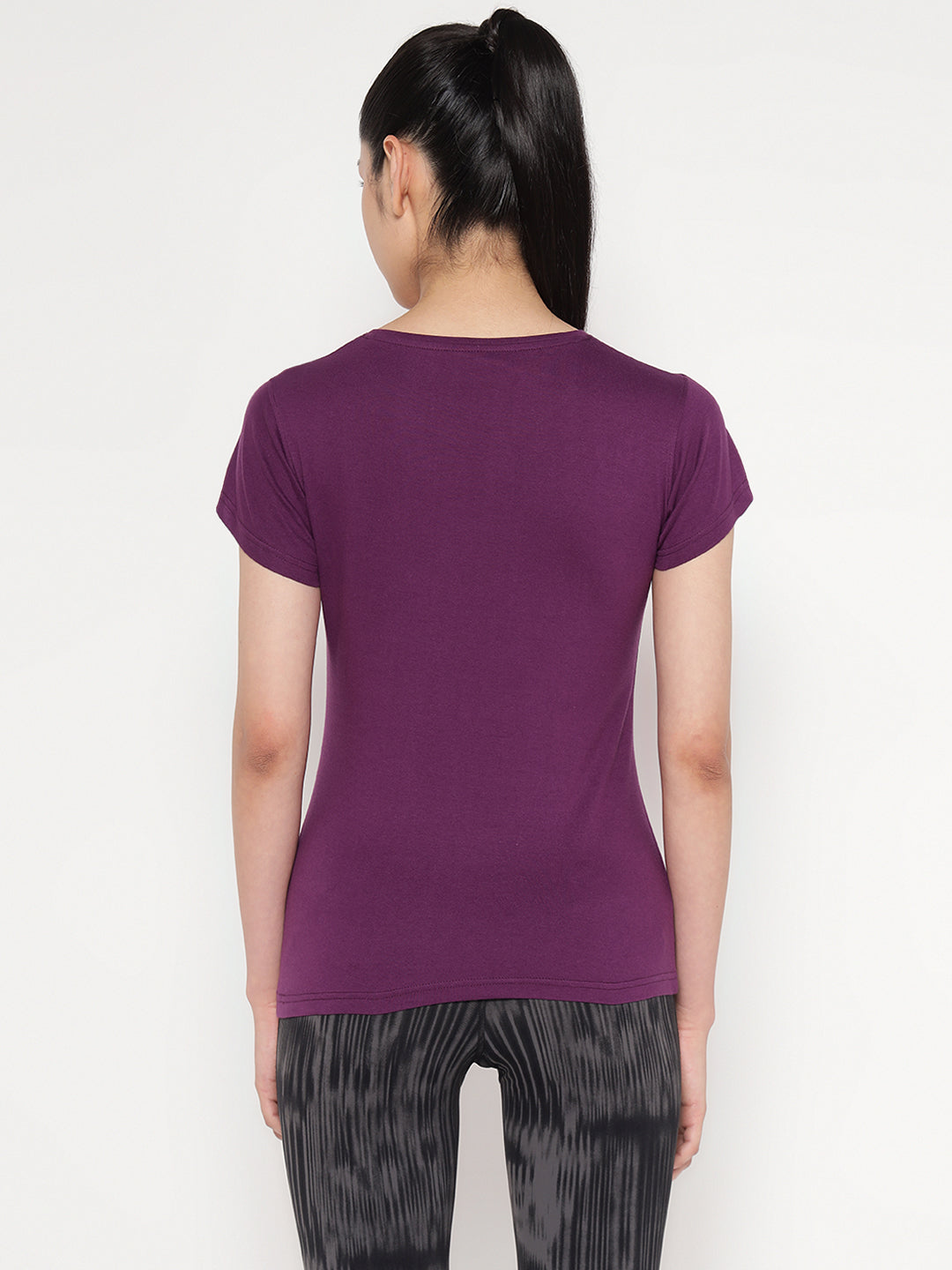 Ap'pulse Women's Short Sleeve Round Neck Shoulder Mesh Tshirt