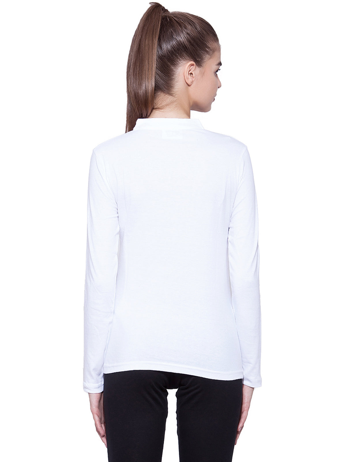 Ap'pulse Women's Long Sleeve Mandarin Polo Tshirt