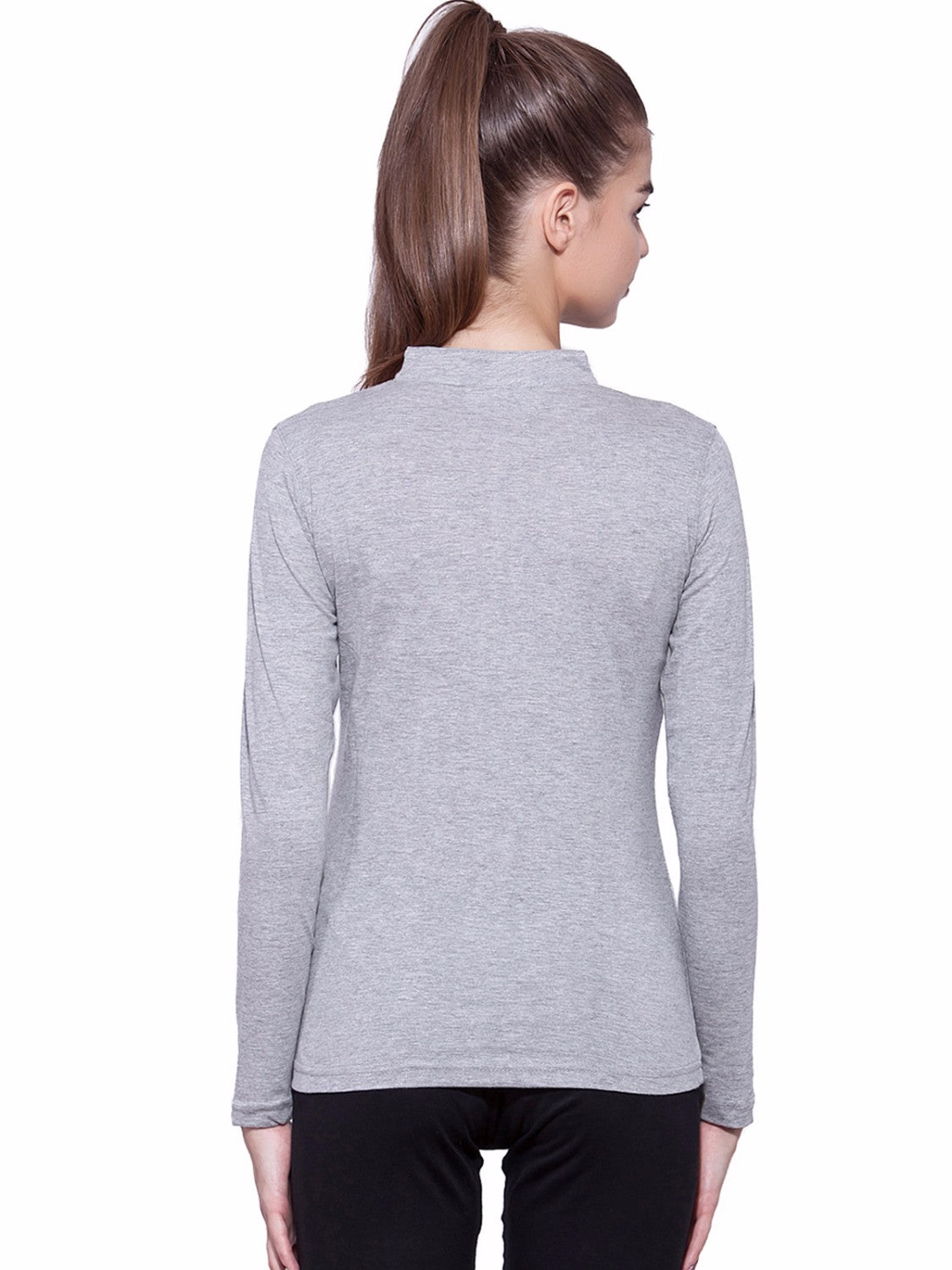 Ap'pulse Women's Long Sleeve Mandarin Polo Tshirt