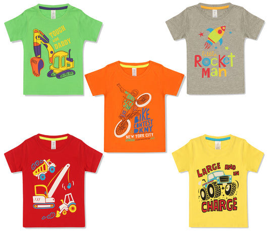 Ap'pulse Kids Tshirt(Boys - Pack of 5)