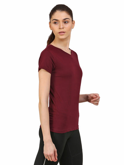 Appulse Women's Short Sleeve V neck T-Shirt | Women | Premium Cotton | Activewear | Athleisure