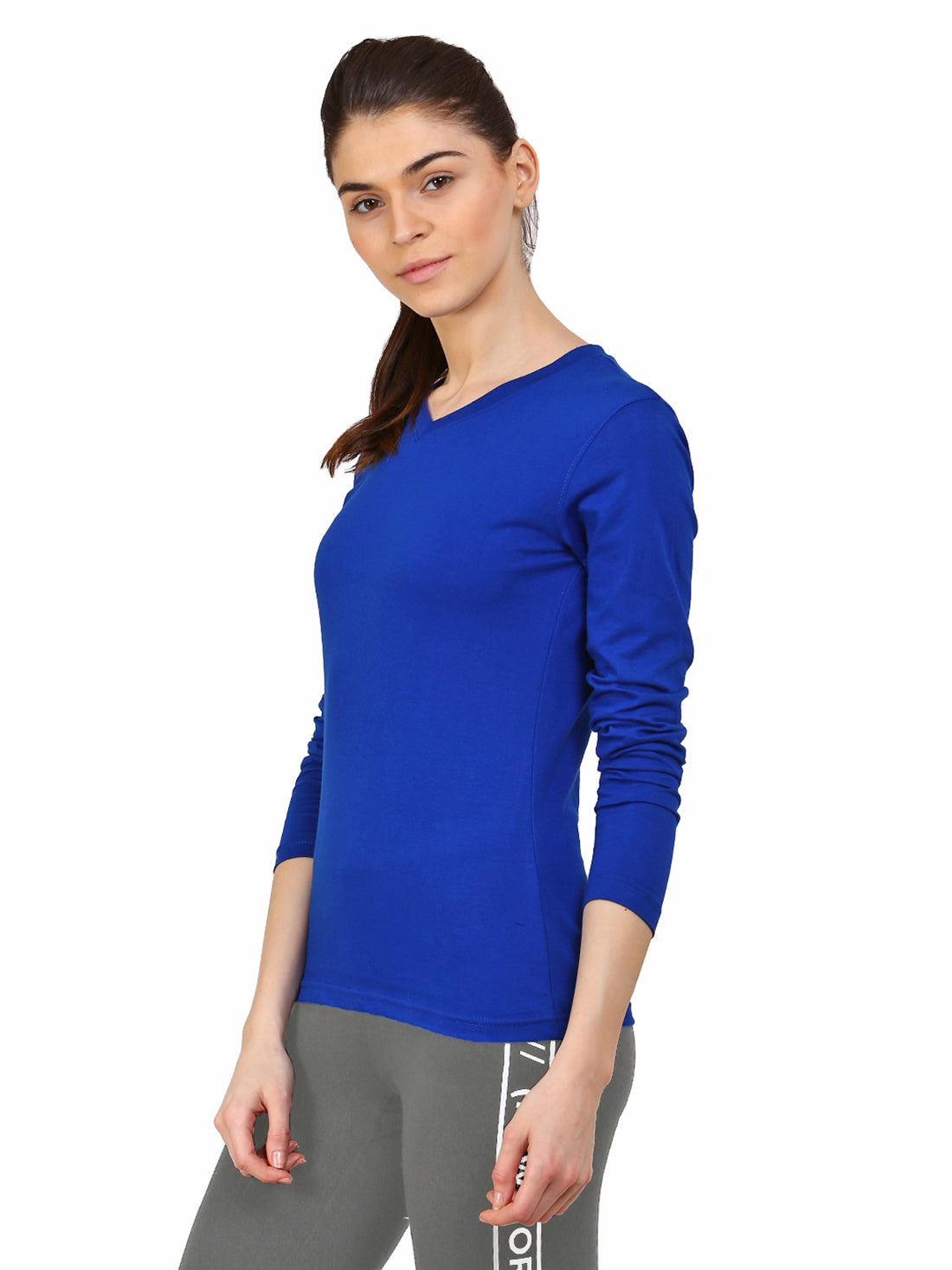 Ap'pulse Women's Long Sleeve V neck Tshirt