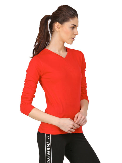 Appulse Women's Long Sleeve V neck T-Shirt | Women | Premium Cotton | Activewear | Athleisure