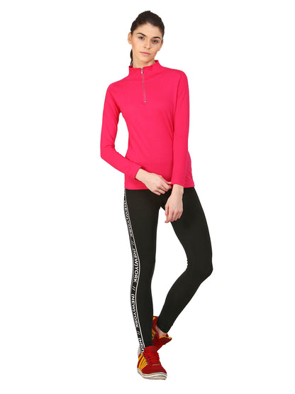 Appulse Women's 1/4 Zip High Neck Raglan T-Shirt | Women | Premium Cotton | Activewear | Athleisure