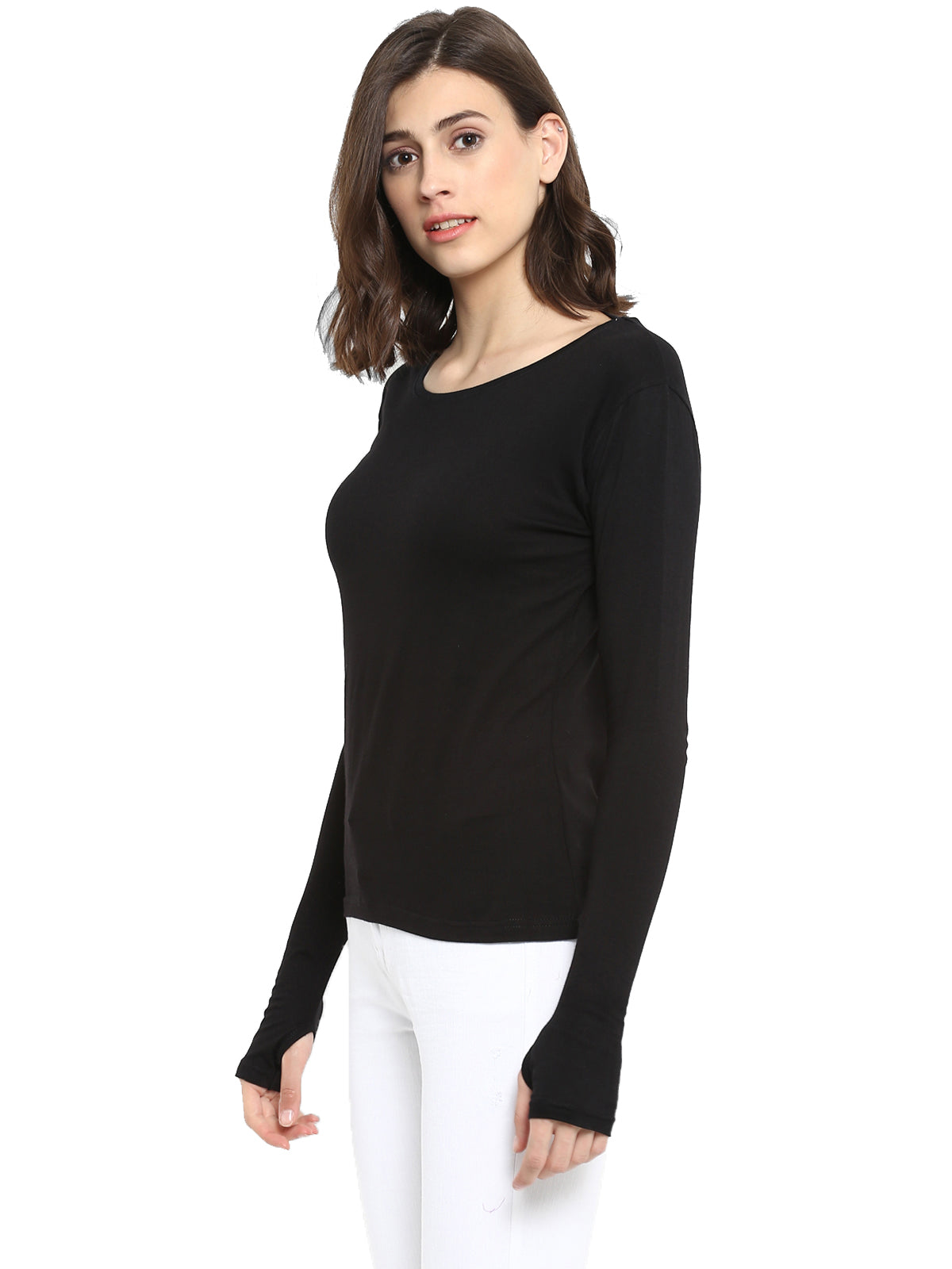 Ap'pulse Women's Long Sleeve Thumbopen Tshirt