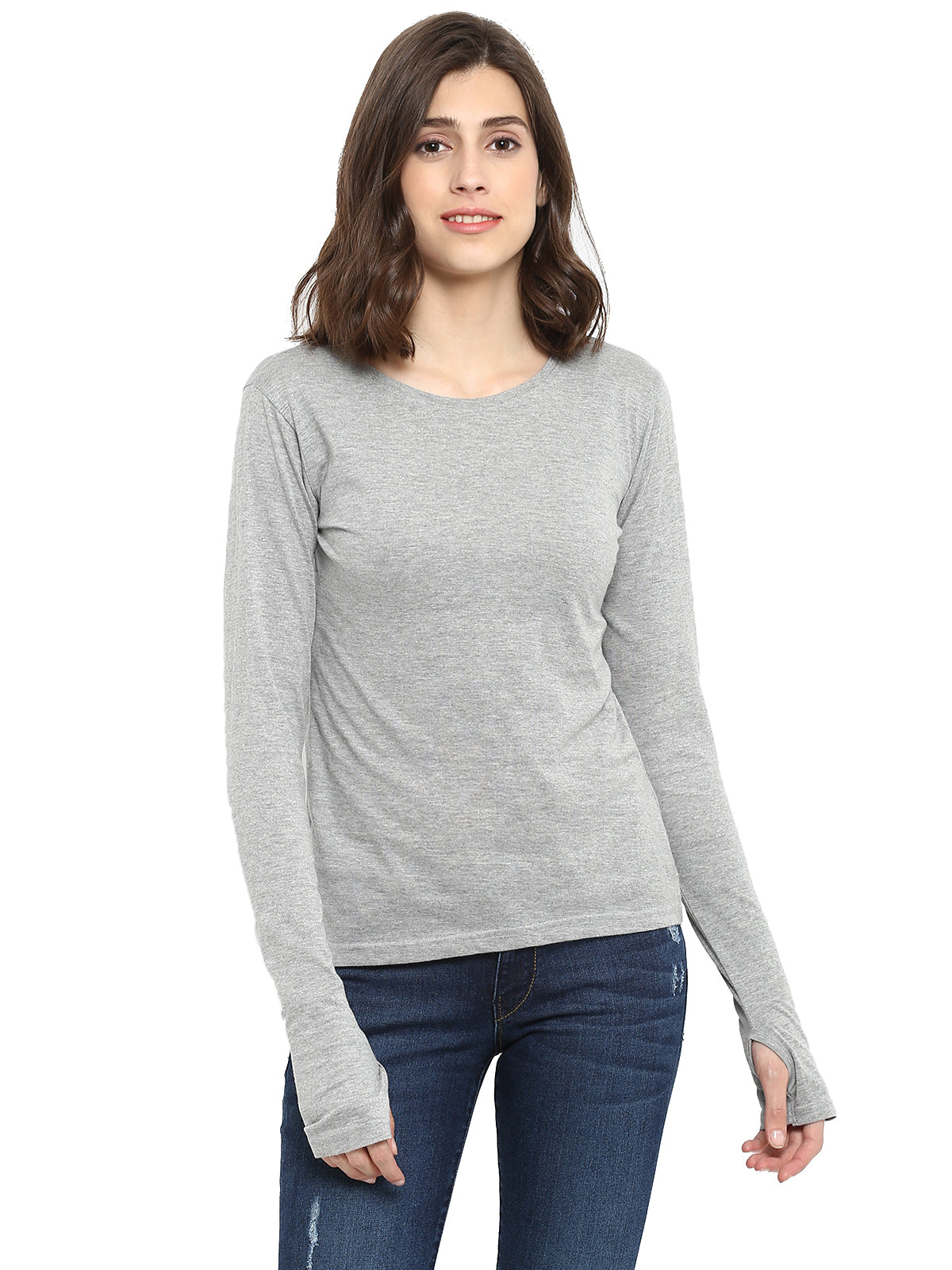 Ap'pulse Women's Long Sleeve Thumbopen Tshirt