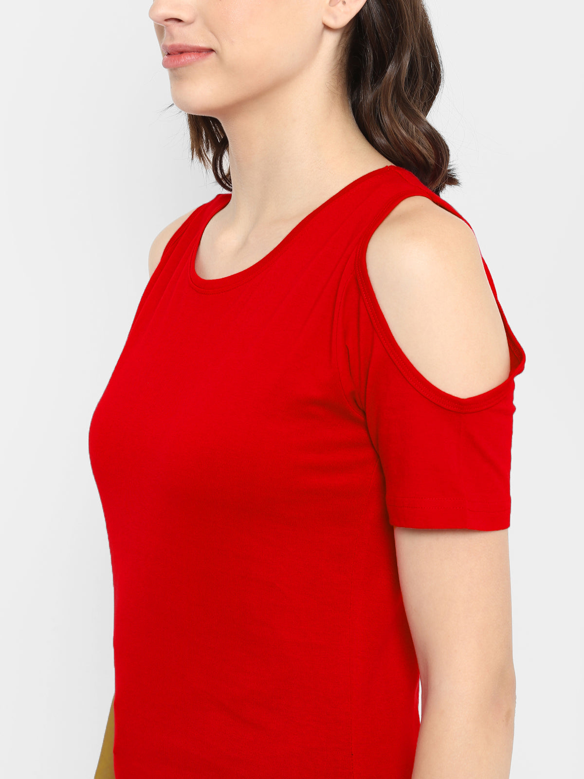 Appulse Women's Round Neck Cold Shoulder T-Shirt | Women | Premium Cotton | Activewear | Athleisure