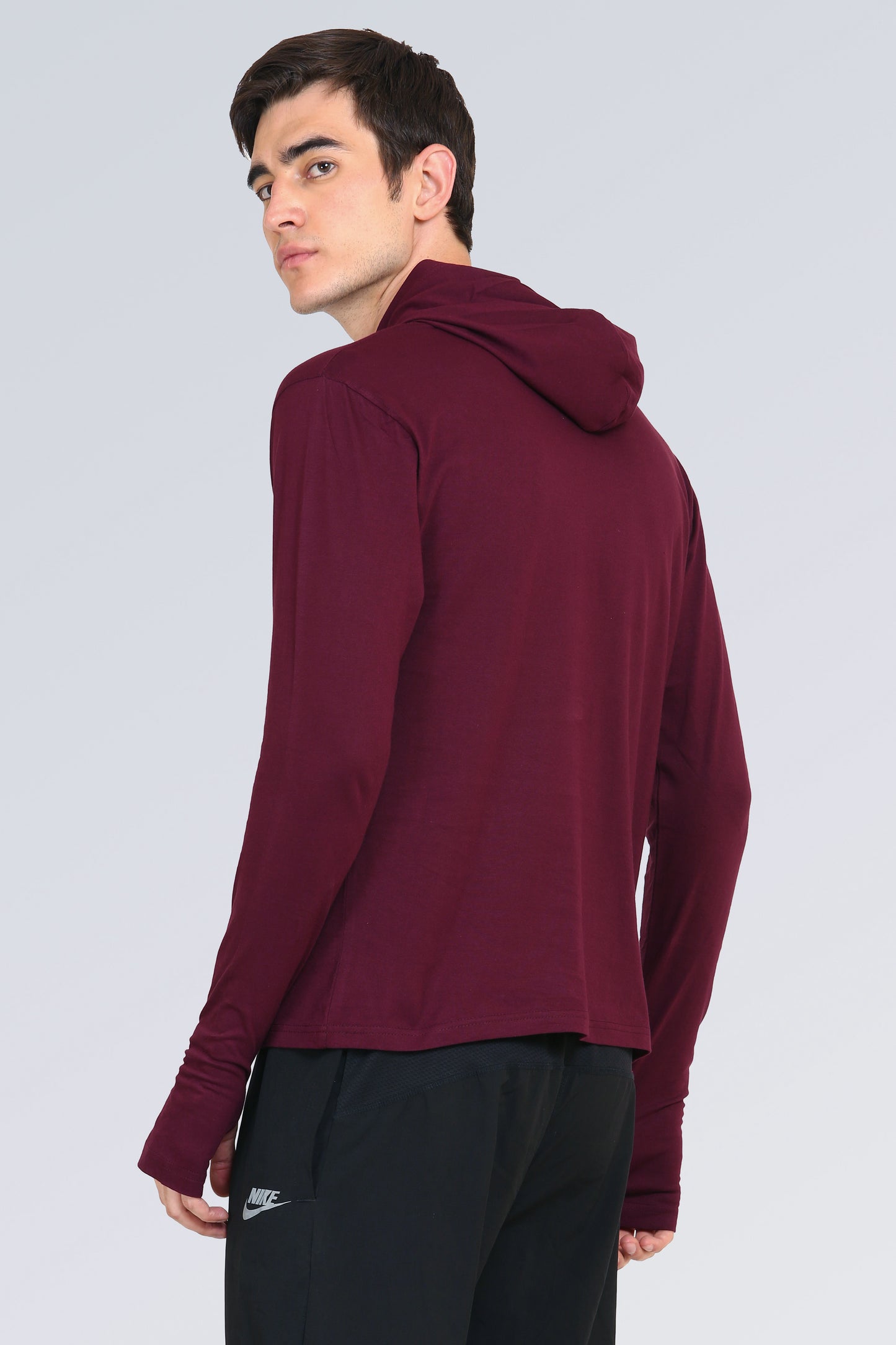 Ap'pulse Men's Hooded Thumbopen Tshirt