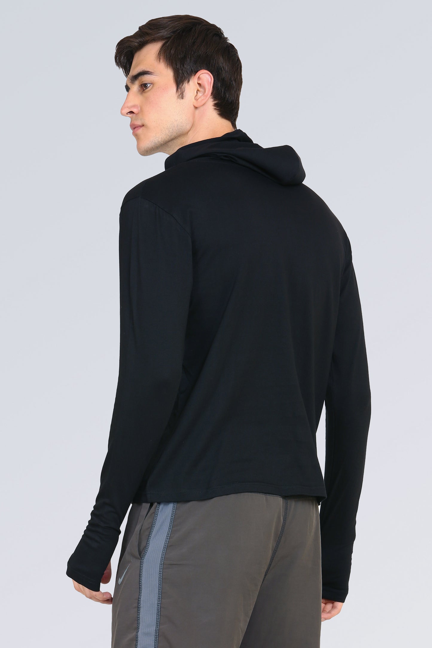 Ap'pulse Men's Hooded Thumbopen Tshirt