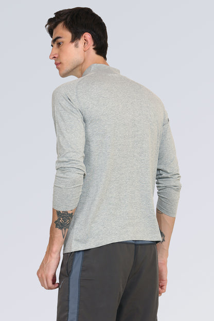Appulse Men's 1/4 High Neck Zipper Raglan T-Shirt | Men | Premium Cotton | Activewear | Athleisure