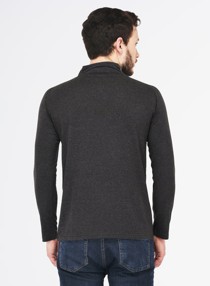 Appulse Men's 1/4 High Neck Zipper Raglan T-Shirt | Men | Premium Cotton | Activewear | Athleisure